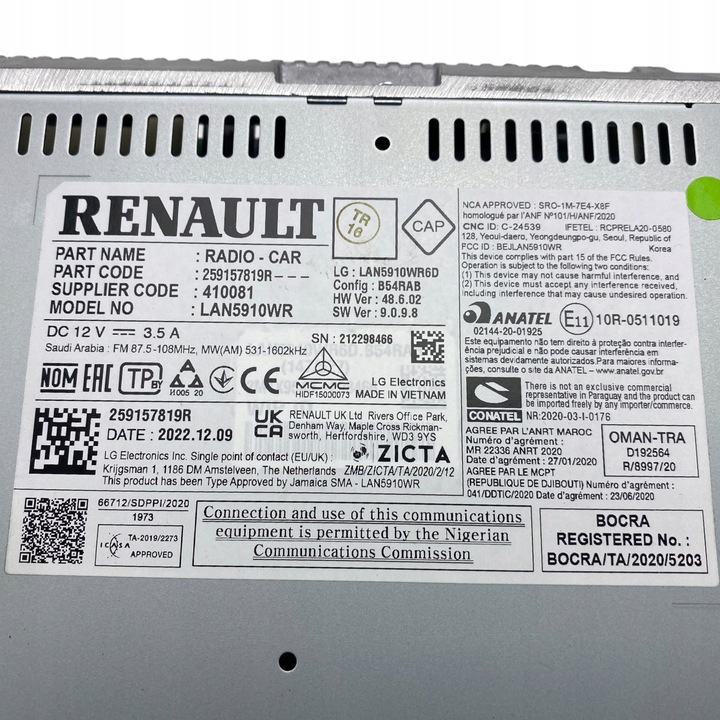 фото №16, Радио навигация dacia duster ii 259157819r