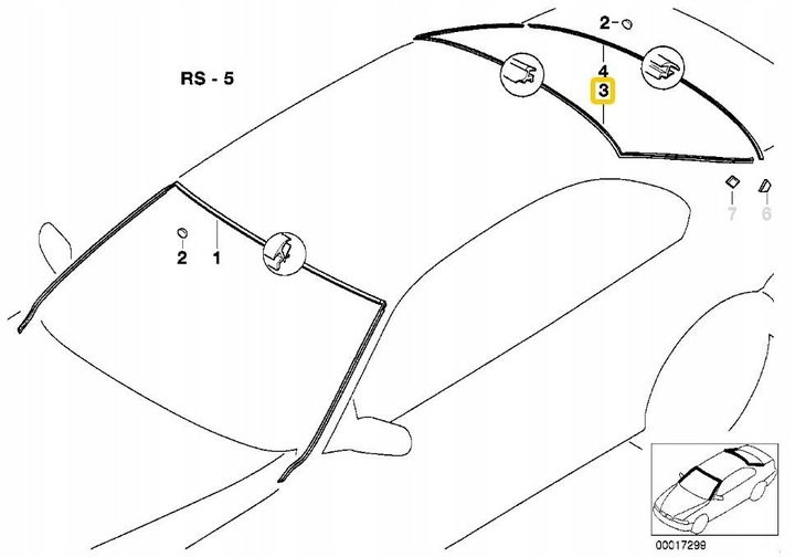 фото №9, Оригінальний номер bmw прокладка задньої скла верхня bmw 5 e39 51318159785
