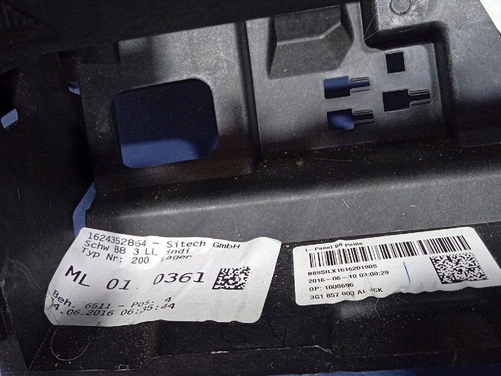 фото №11, Vw passat b8 панель раздаточная подушки ремни 3g1857003al kpl