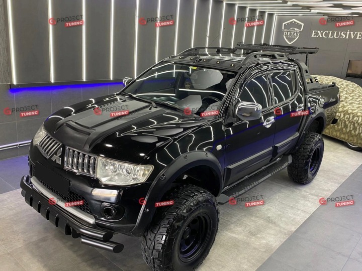 фото №7, Захист капота обтікач do mitsubishi l200 kat, kbt 2007-2014 чорний mat