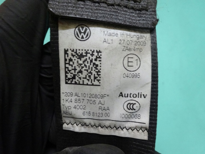 фото №5, Vw golf vi 09r pas безпеки лівий перед 1k4857705aj