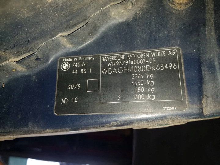 фото №10, Решітка капота 8 203 887 orientblau bmw 7 e38 дорестайлінг
