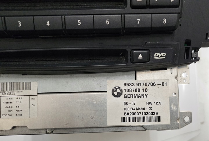 фото №5, Bmw 6 e63 e64 считыватель навигации cd ccc 9170706