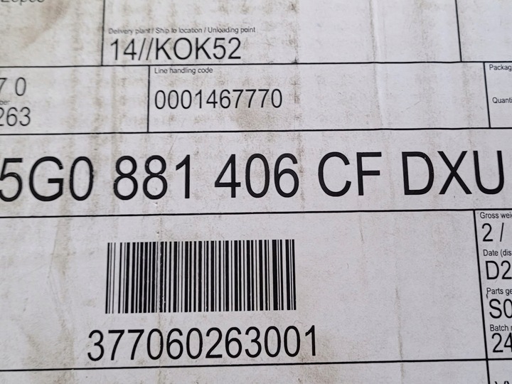 фото №9, Golf r gti 15-17 обшивка сидіння сидіння перед nappa карбон 5g0881406cf