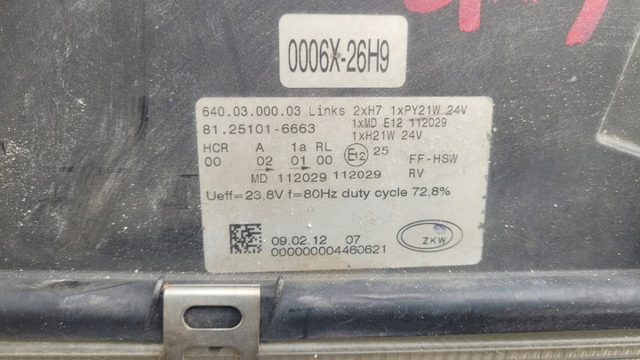 фото №10, Man tgs tgx фара лівий лампа ліва перед