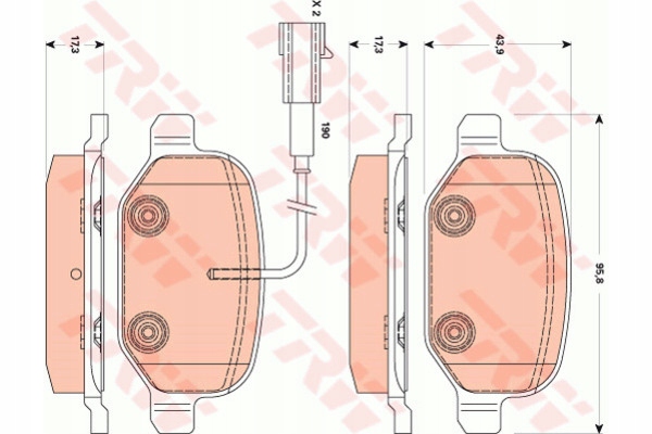 фото №2, Trw гальмівні колодки гальмівні alfa зад mito 08-