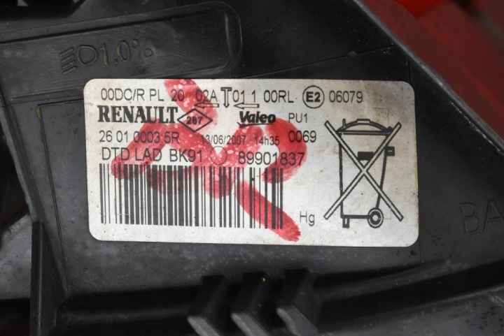 фото №11, Фара правое фара передняя ксенон eu 89901837 renault laguna 3 iii 07-11