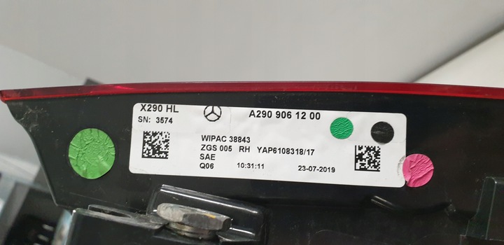 фото №11, Mercedes gt amg x290 4door led лампа зад ліва права usa 18-