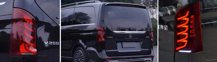 фото №13, Лампы задние kpl полный led neon тюнинг red mercedes vito v-klasa 447 крышка