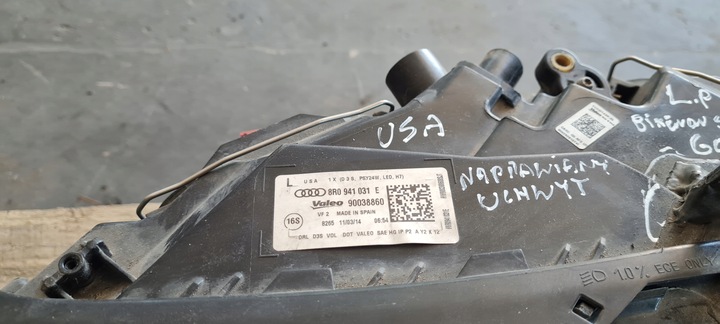 фото №9, Sq5 8r q5 рестайлинг лампа левая левый перед ксенон usa 8r0941031e