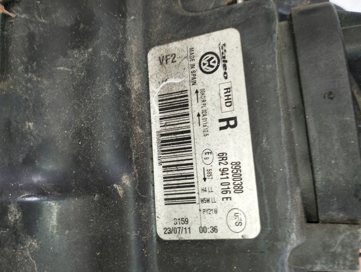 фото №8, Лампа перед правая vw polo 6r v 5 2007-2014 английская