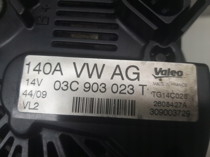 фото №12, Генератор 140a 14v 1.4 tsi cax touran golf passat altea leon 03c903023t