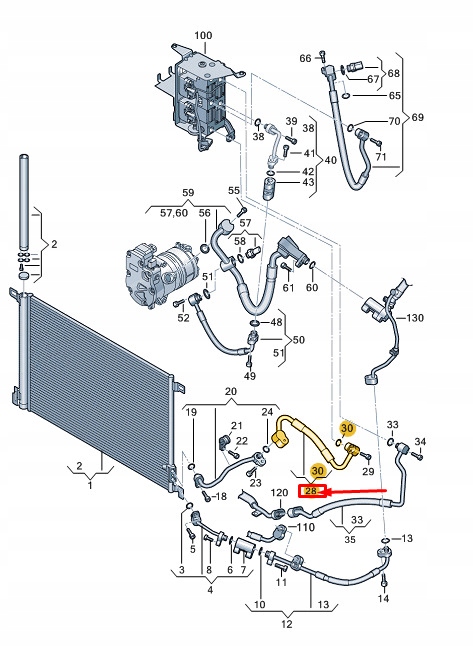 фото №1, Audi a8 d5 a/c refrigerant line 4n0816700b оригинал