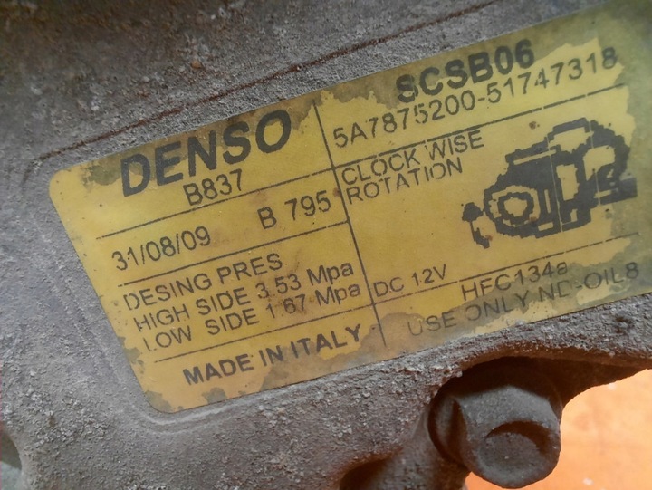 фото №8, Fiat punto ii 1.2mt 03-09 компрессор кондиционера b837 188a4000