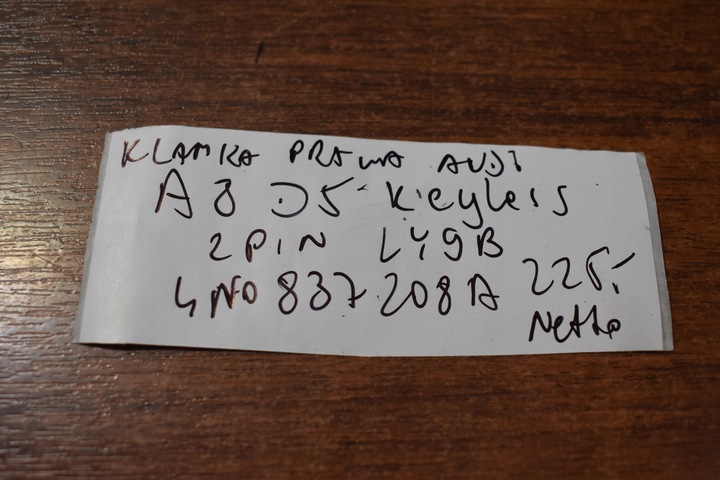 фото №3, Идеальная ручка keyless правая audi a8 d5 2pin цвет: ly9b 1