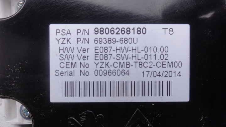 фото №5, Peugeot 5008 3008 14r спідометр  9806268180 європа