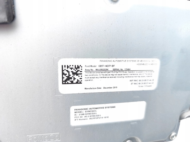 фото №7, Ford mustang модуль модуля керування системою аудіо hifi 2016 купе