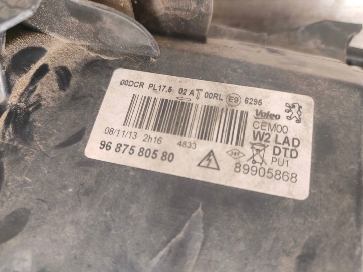 фото №9, Peugeot 508 sm ксенон комплект лампа перед 9687580580/9687580680