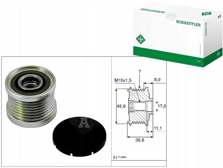 фото №1, Колесо ременное генератора renault ina