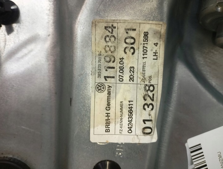 фото №7, Element механізму скла лівий зад volkswagen passat 1.9 tdi універсал