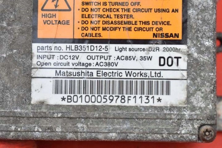 фото №7, Преобразователь ксенон ксенон правая hlb351d12-5 nissan maxima a33 00-05