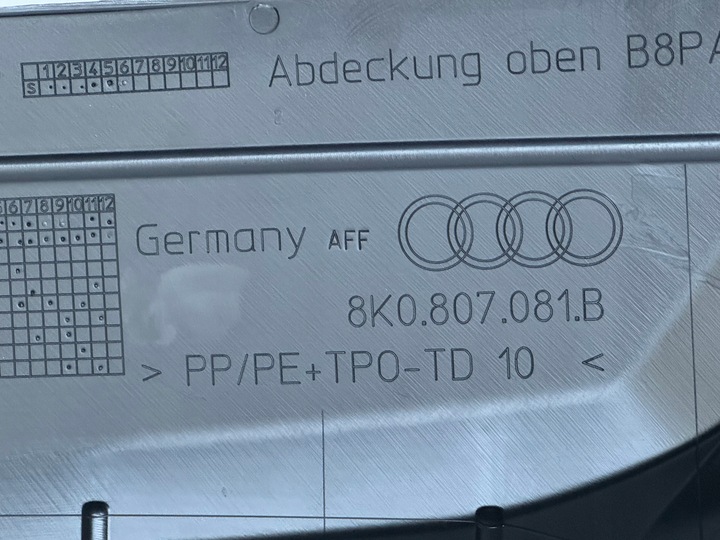 фото №7, Маскувальна накладка ременя кермо повітря audi a4 b9 рестайлінг 8k0807081b нова оригінал