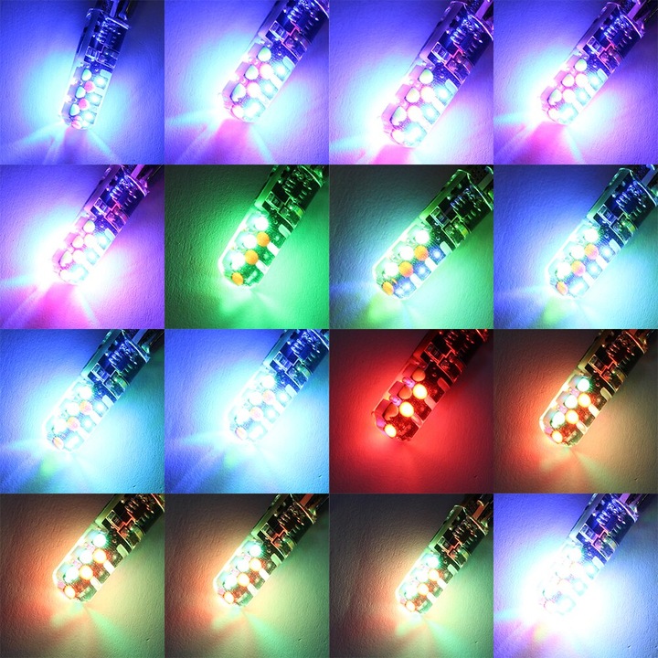 фото №11, Лампочки автомобильные led rgb w3w w5w w10w w16w t10 r10 16 цветов + pilot