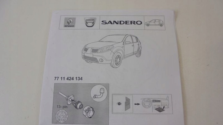фото №5, Sandero i джгут установка фаркоп причепи 13 pin