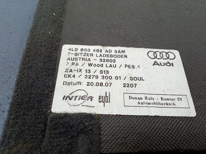 фото №4, Audi q7 4l обивка пол багажника 7os