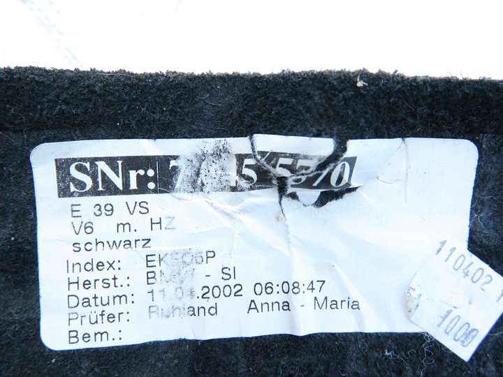 фото №10, Обшивка сидіння губка килимок сидіння перед чорна шкіра exclusive bmw 5 e39