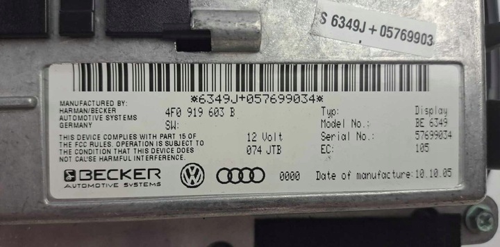 фото №9, Спидометр часов з модуль mmi do audi a6 c6 2.0tfsi 4f0920901b