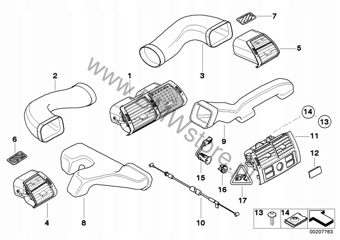 фото №8, Bmw x5 e53 шланг труба воздуховод канал вентиляции zimnego воздуха правые