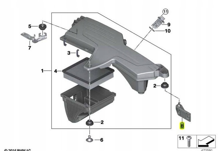 фото №11, Тримач фільтра повітря лівий bmw f20 f21 f22 f23