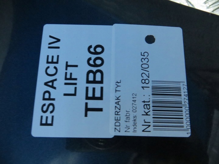 фото №11, Renault espace iv рестайлінг бампер зад задній kpl teb66 06-