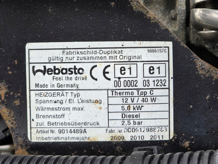 фото №11, Iveco daily 06-14 обігрів стояночний вебасто додатковий обігрівач 9014489a 1cz