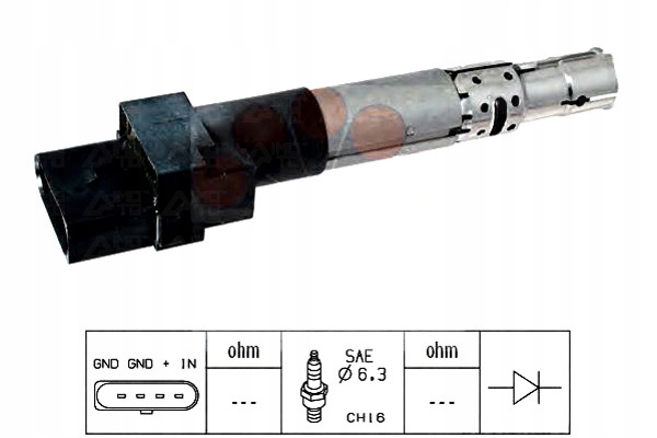 фото №2, Катушка зажигания vw golf 3,2 v6 05- eps