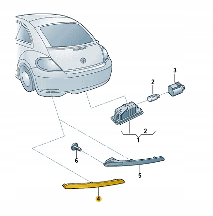 фото №2, Відбивач відбивні світло vw beetle 5c права