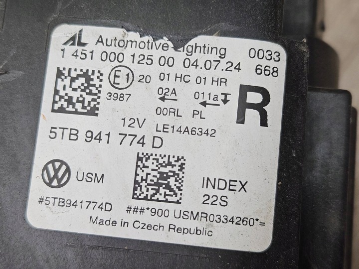 фото №13, Фара перед сторона правая volkswagen touran iii 5tb941774d