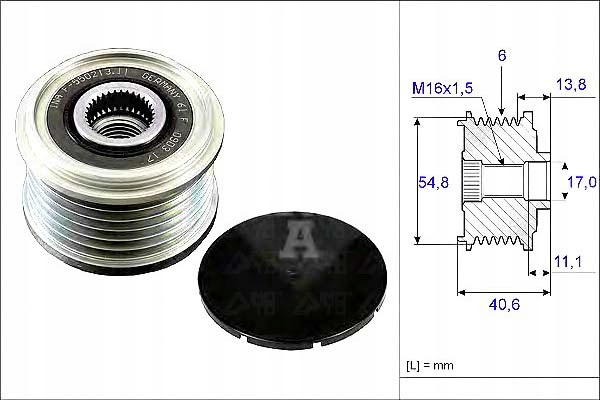 фото №1, Ina колесо ременное генератора renault ina