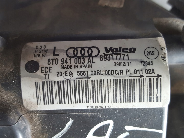 фото №7, Audi a5 07-11r фара ліва перед ксенон led англієць 8t0941003al
