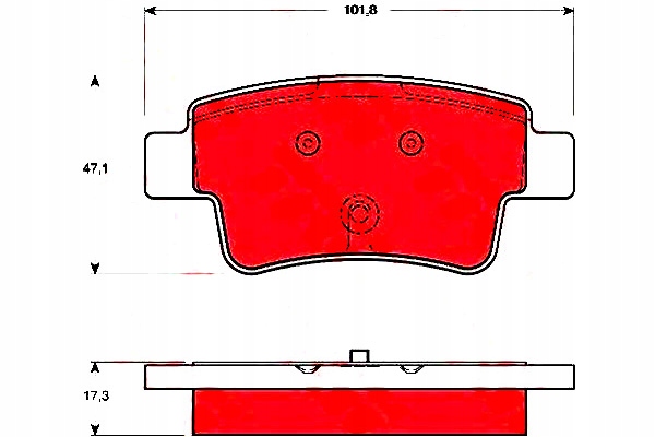 фото №13, Тормозные колодки ham. fiat t. grande punto 05-/evo 09- bez датчик trw gdb1656