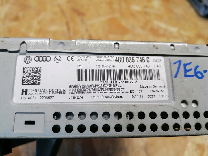 фото №5, Audi a6 радио навигация mmi 4g0035746c