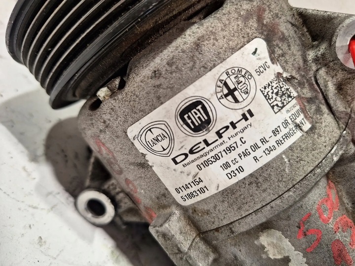 фото №7, Компресор кондиціонера 51883101 fiat 500l 1.3 mjet 13-