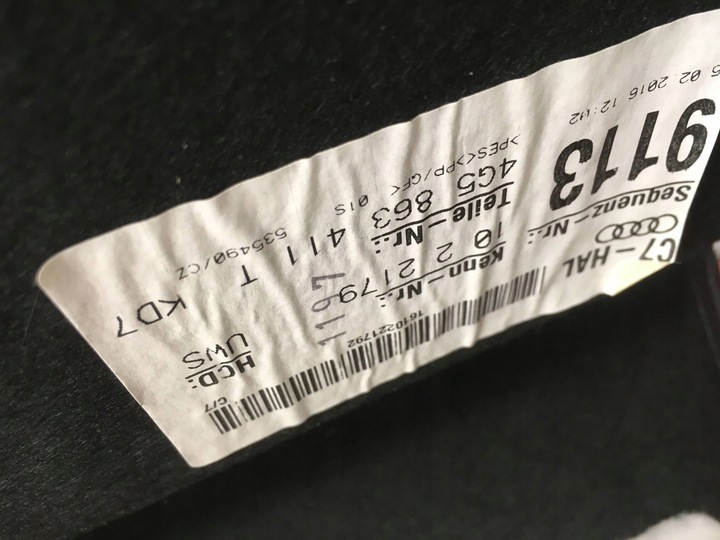 фото №7, Полка багажника sedan audi a6 c7 2016 4g5863411t