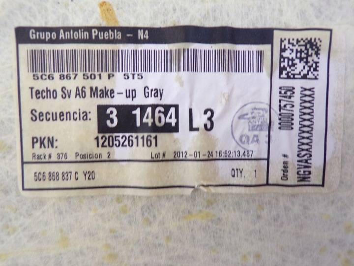 фото №13, 5c6867506p потолок vw jetta 5t5 2011-2018r