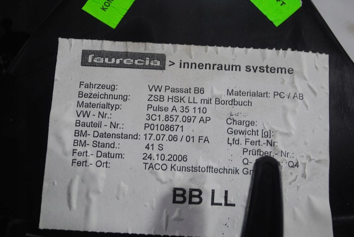 фото №6, Бардачок пасажира чорний європа vw passat b6