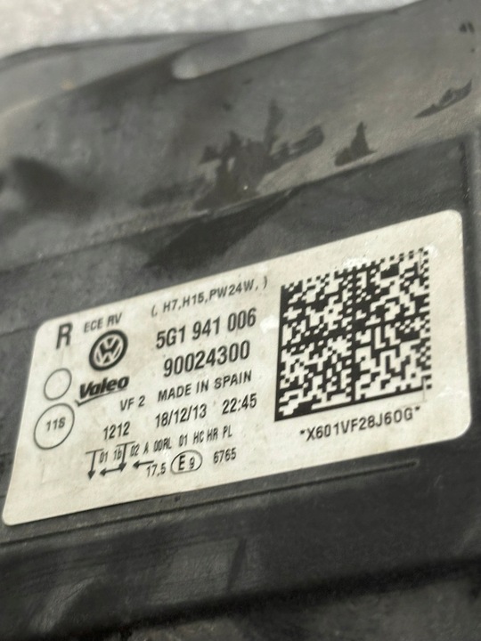 фото №11, Лампа праві перед volkswagen golf vii 7 5g 5g1941006 європа