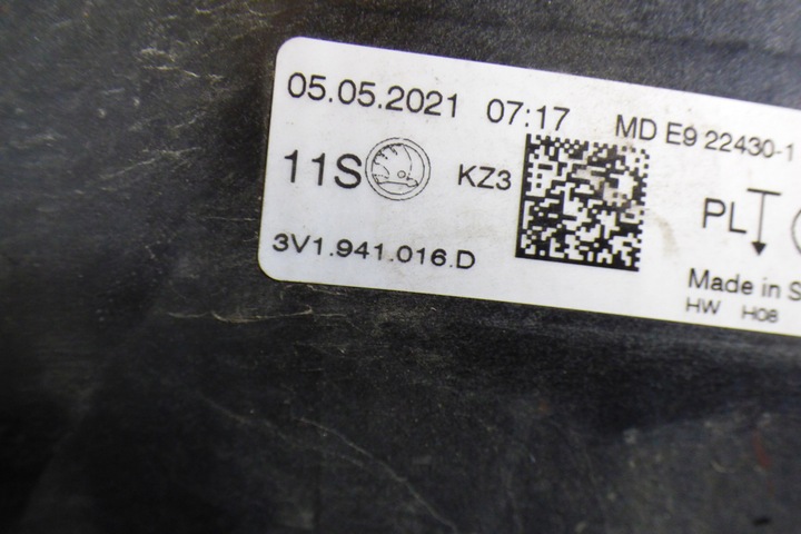 фото №6, Лампа фара правый 3v1941016d полный led stbdb оригинал skoda superb iii