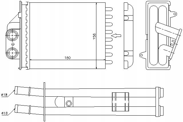 фото №13, Отопитель 180x158x40 fiat 500, 500 c, panda ford ka 0.9-1.4cng 09.03-