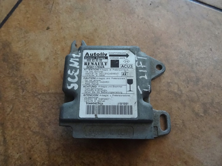 фото №1, Scenic i модуль блок керування подушка безпеки 8200117652a